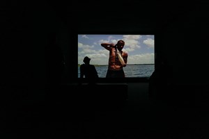 Jonathas de Andrade, 'O Peixe [The Fish]' (2016). Installation view: Sharjah Biennial 13, ‘Tamawuj,’ Sharjah, UAE (10 March–12 June 2017). © Ocula. Photo: Charles Roussel.